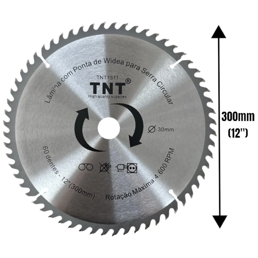 Lâmina Serra Circular Tnt 300X30X60 Dentes (12")