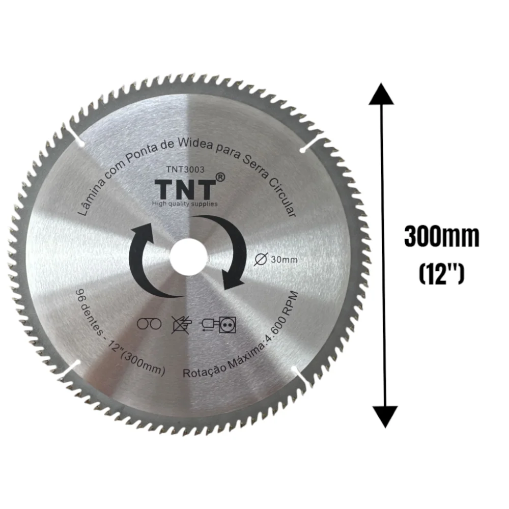 Lâmina Serra Circular Madeira Tnt 300X30X96 Dentes (12")