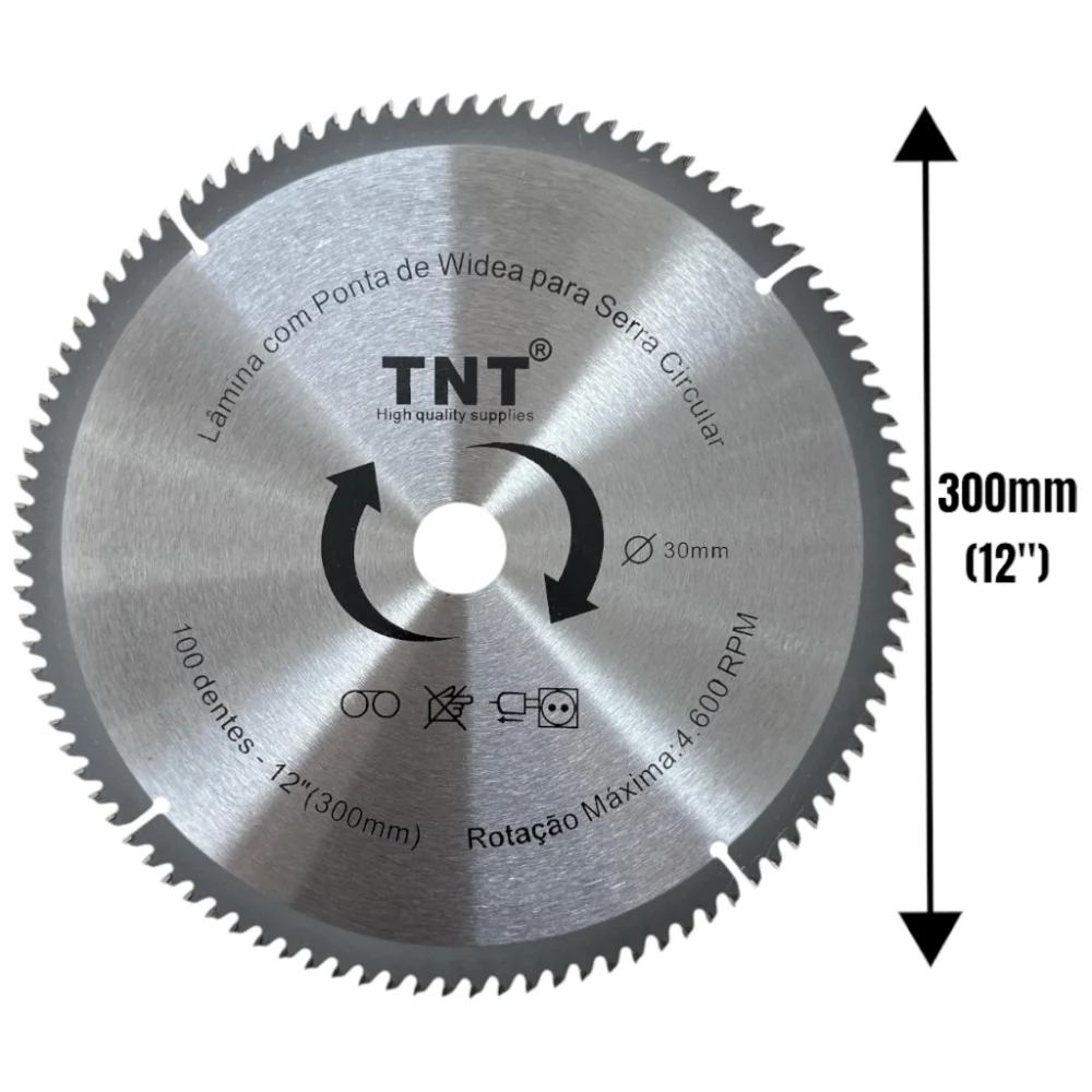 Lâmina Serra Circular Alumínio Tnt 300X30X100 Dentes (12")