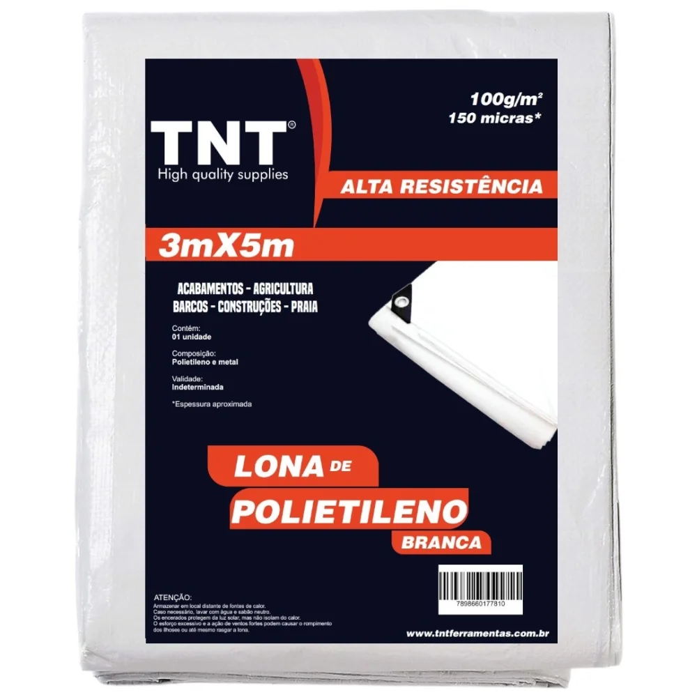 Lona Pronta Tnt Branca 150Mic 03X05M