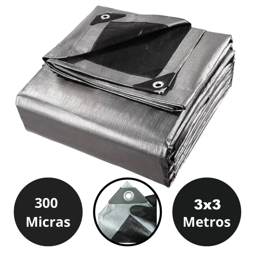 Lona Pronta Tnt Prata/Preta Grossa 300Mic 03X03M