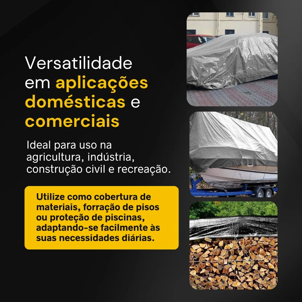 Lona Pronta Tnt Prata/Preta Grossa 300Mic 04X05M
