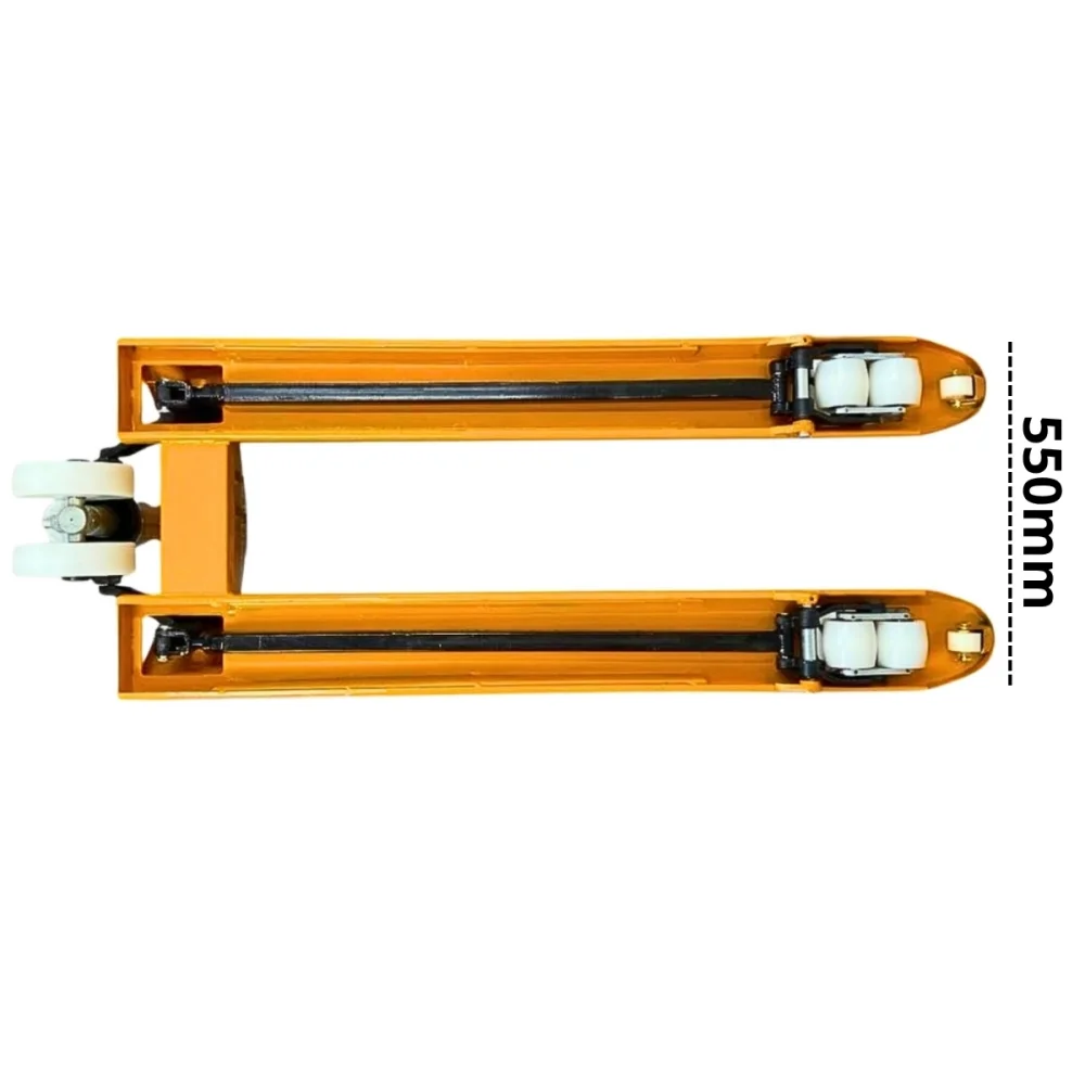 Paleteira Manual 2 Toneladas Garfo 1200Mm X 550Mm Aço Carbono Reforçado Tnt com Roda Dupla de Nylon