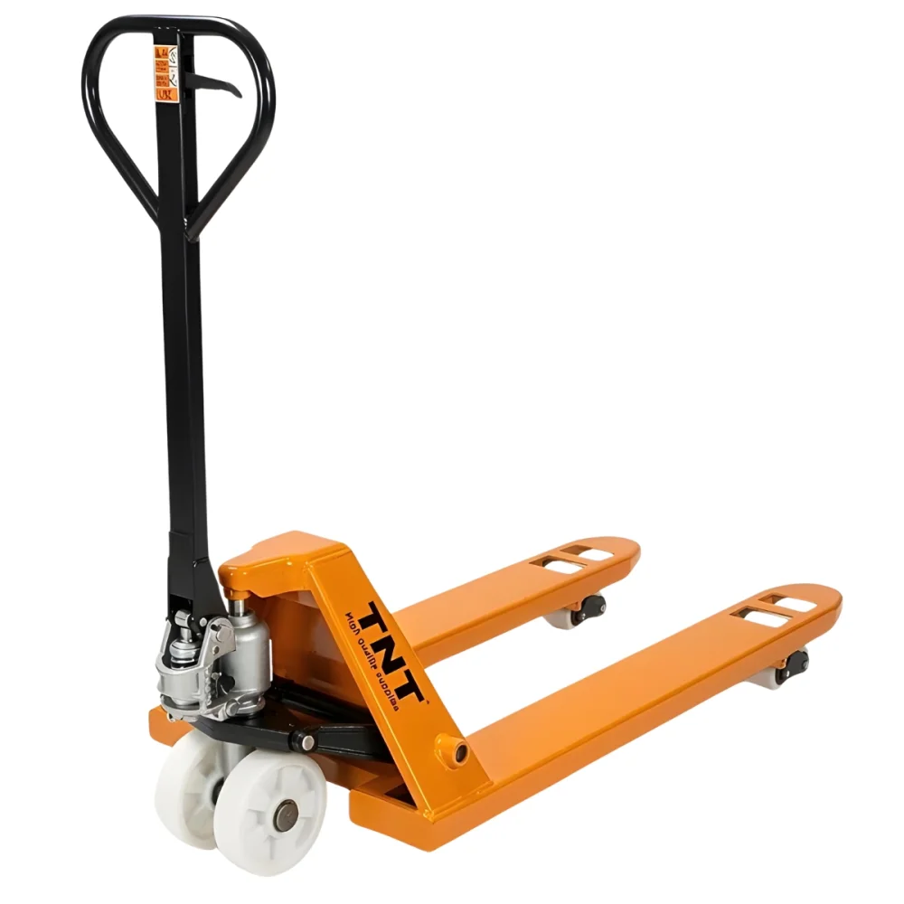 Paleteira Manual 2 Toneladas Garfo 1200Mm X 550Mm Aço Carbono Reforçado Tnt com Roda Dupla de Nylon