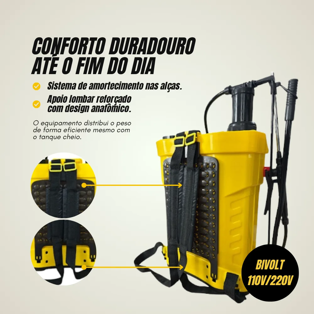 Pulverizador Costal 20L Híbrido Manual e Elétrico Bivolt Spd0020E Tnt