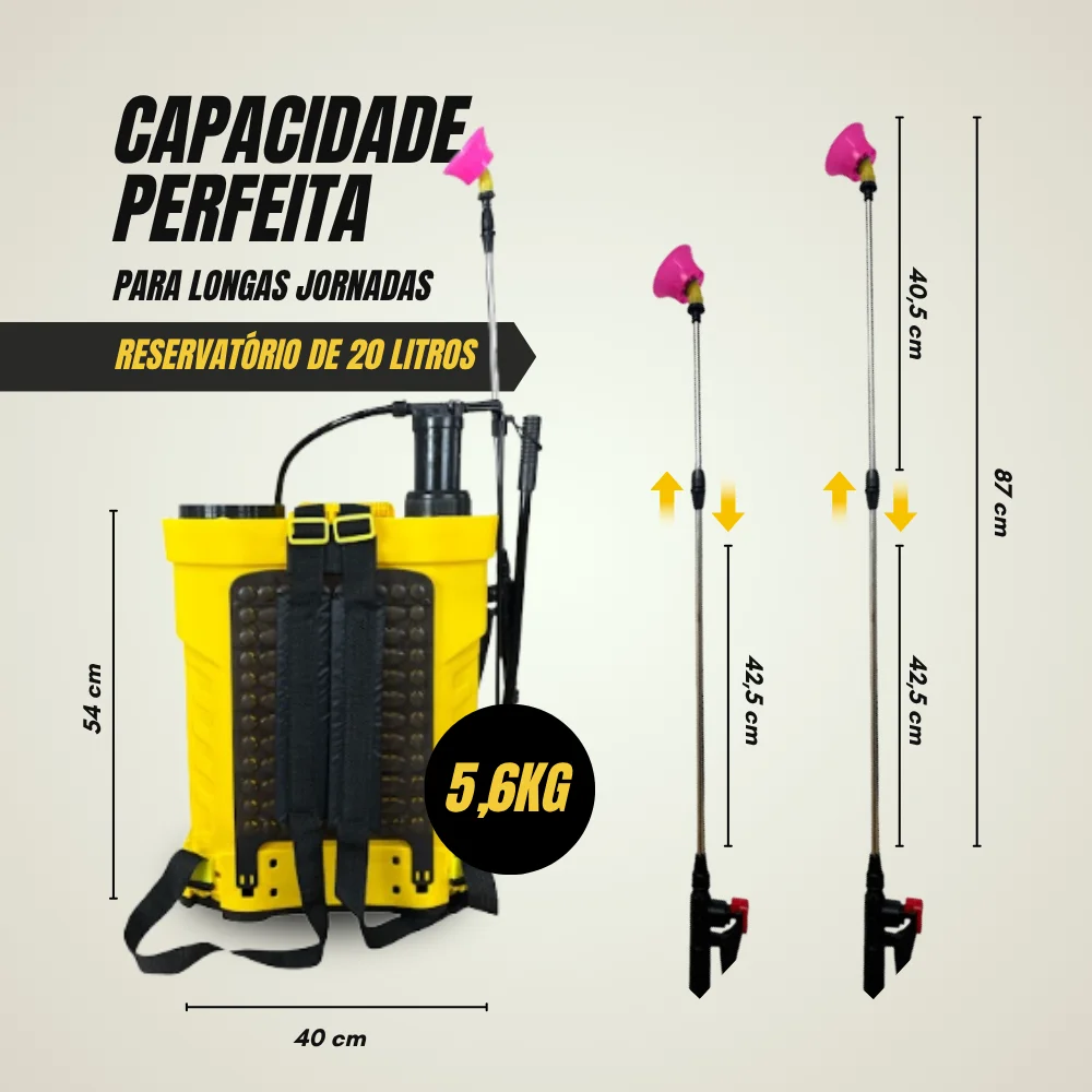 Pulverizador Costal 20L Híbrido Manual e Elétrico Bivolt Spd0020E Tnt