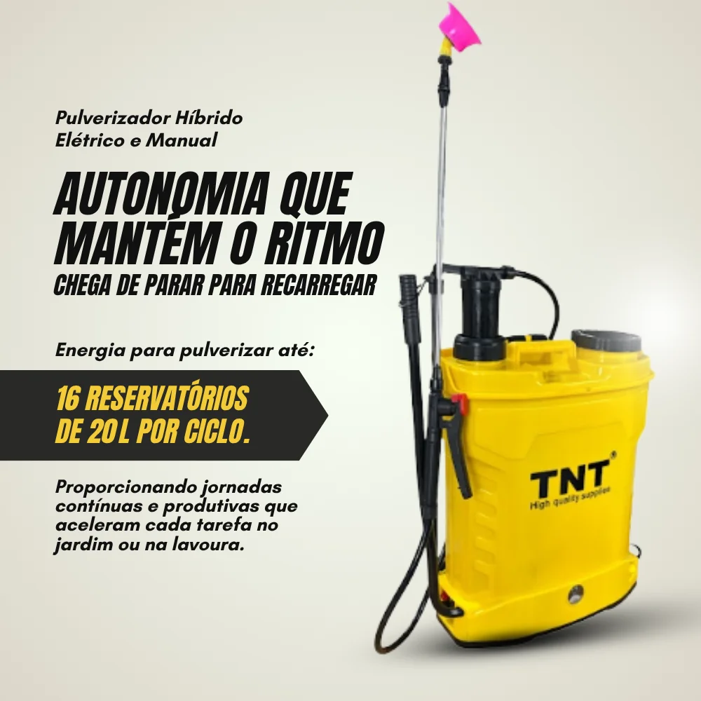 Pulverizador Costal 20L Híbrido Manual e Elétrico Bivolt Spd0020E Tnt