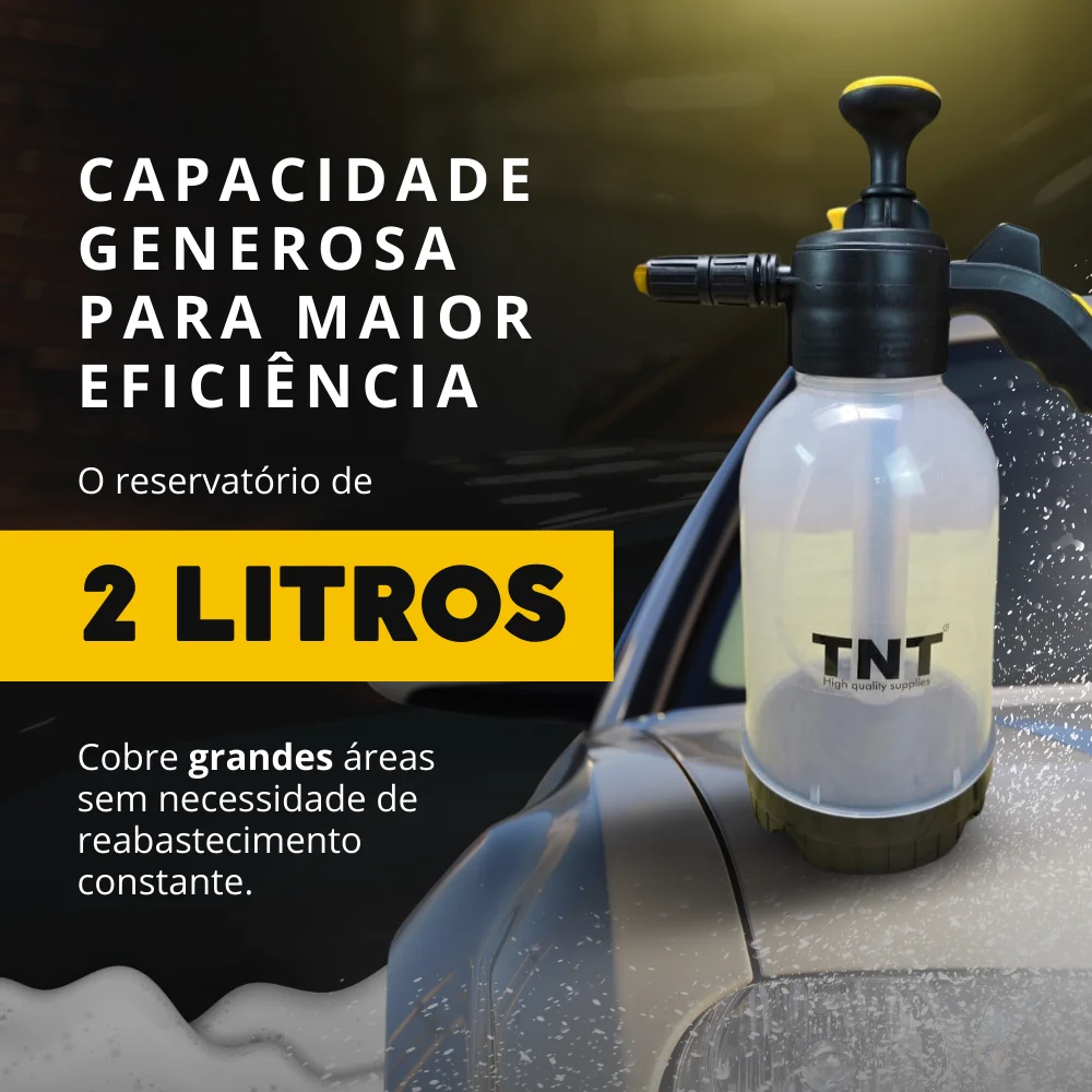 Pulverizador Espuma Snow Foam 2 Litros Compressão Manual Tnt - Água, Químicos e Espuma