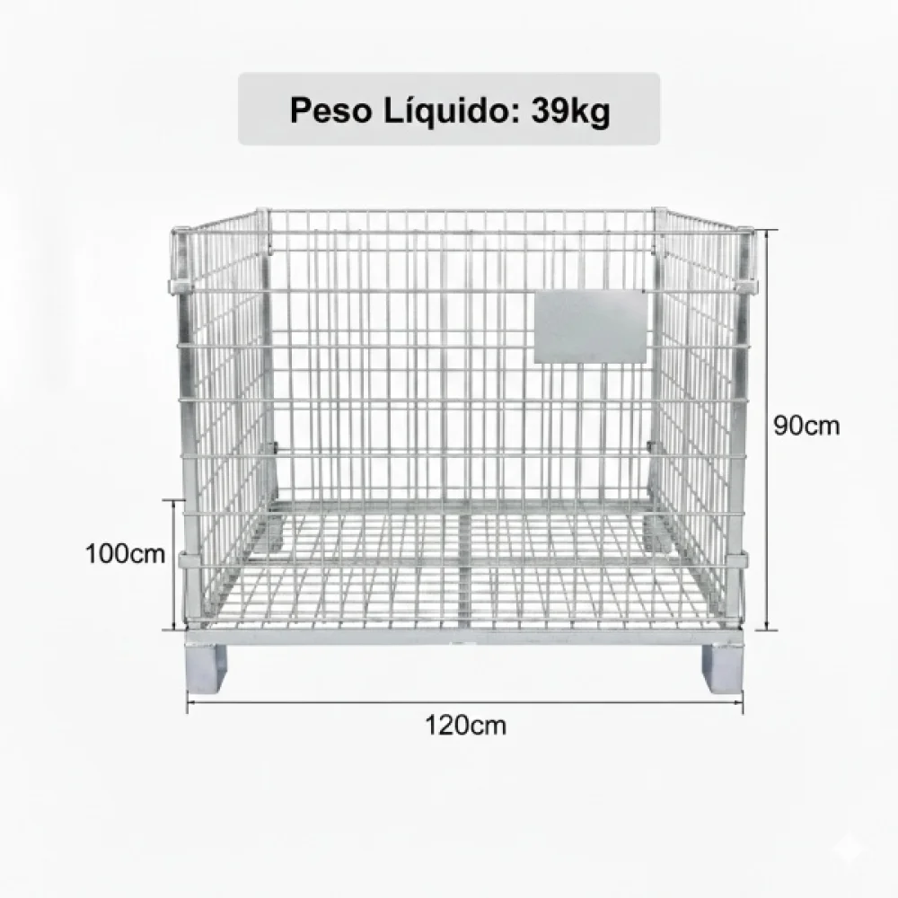 Rack Cesto Aramado Empilhável 1,0X1,2X0,90M