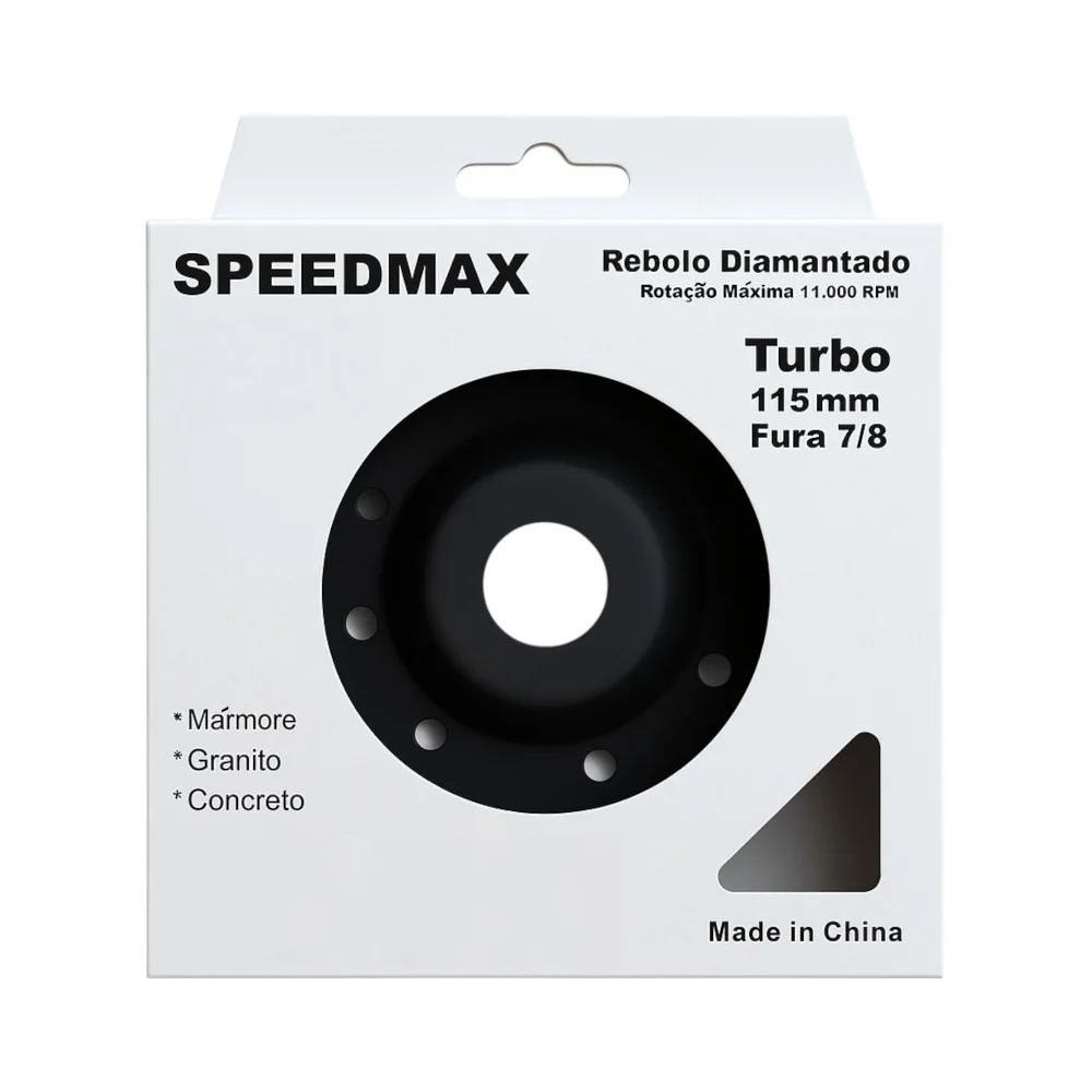 Rebolo Prato Diamantado Speedmax 115Mm Turbo Furo 7/8"