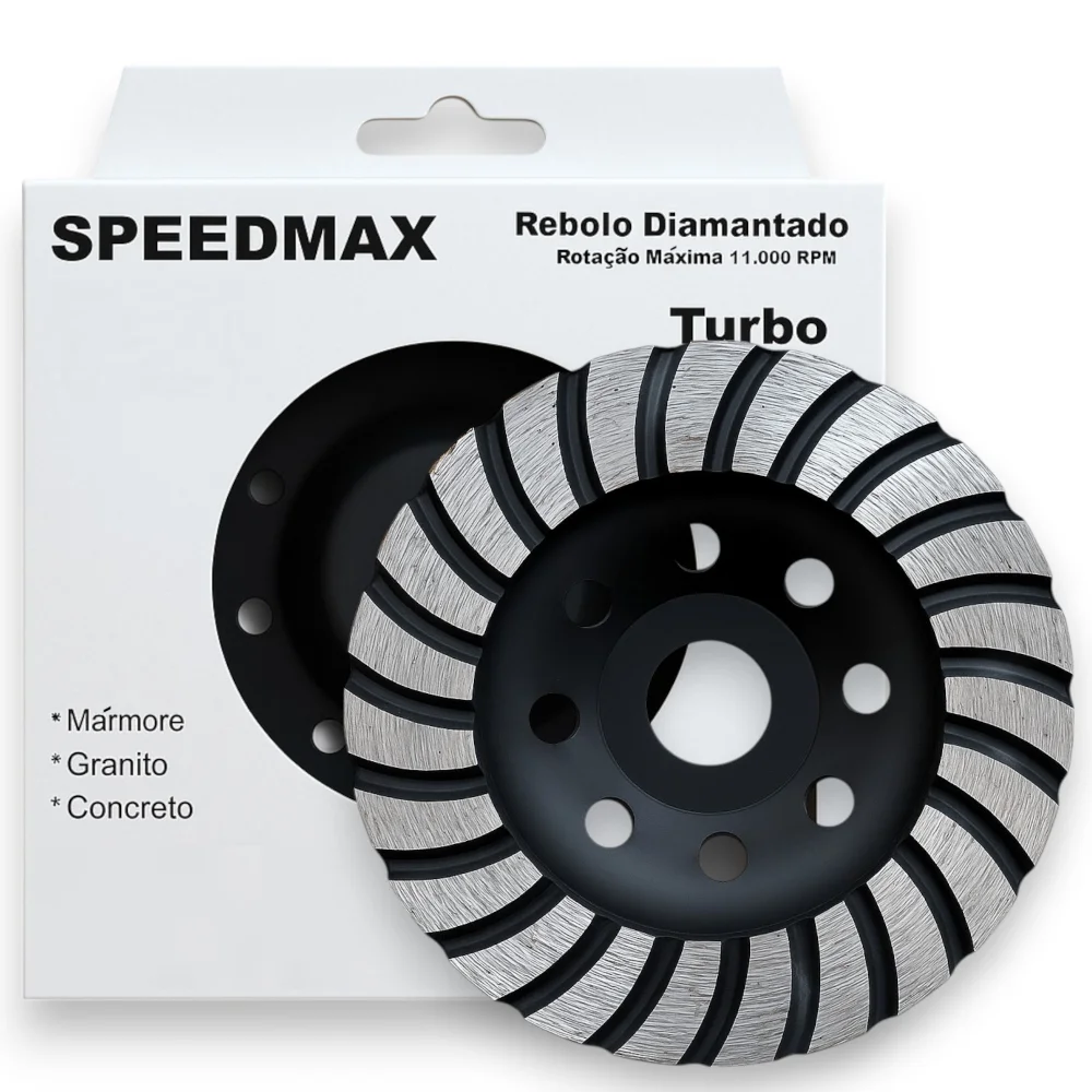 Rebolo Prato Diamantado Speedmax 115Mm Turbo Furo 7/8"