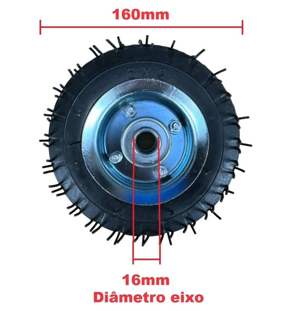 Roda Pneumatica 06X02 C/Rolamen Esfera Tnt