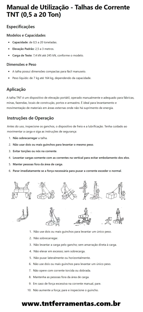 Talha Tnt Redonda 01 T Corrente 3 Metros