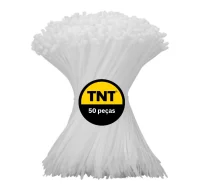 Abraçadeiras de Nylon 7,6X500Mm 50 Unidades Tnt Branca Abraçadeiras de Nylon 7,6X500Mm 50 Unidades Tnt Branca