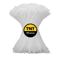 Abraçadeiras de Nylon 3,6X150Mm 100 Unidades Tnt Branca Abraçadeiras de Nylon 3,6X150Mm 100 Unidades Tnt Branca