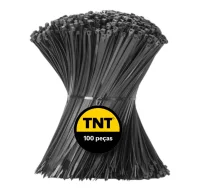 Abraçadeiras de Nylon 4,8X300Mm 100 Unidades Tnt Preta Abraçadeiras de Nylon 4,8X300Mm 100 Unidades Tnt Preta