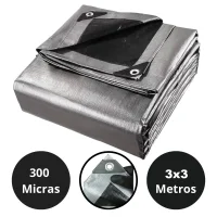 Lona Pronta Tnt Prata/Preta Grossa 300Mic 03X03M Lona Pronta Tnt Prata/Preta Grossa 300Mic 03X03M