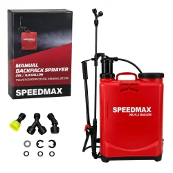 Pulverizador Costal Agrícola Manual 20L Speedmax Vermelho com 3 Bicos Intercambiáveis e Kit Reparo