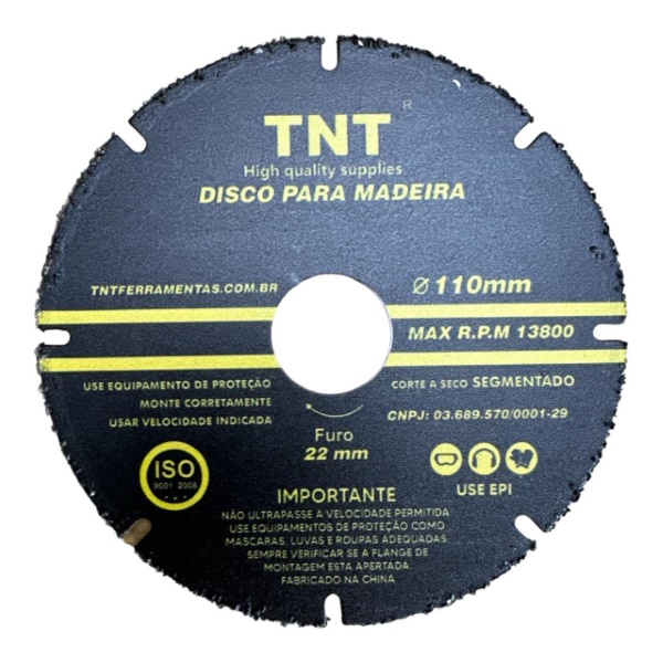 Disco Corte Tungestênio P/Madeira 110Mm | TNT Ferramentas
