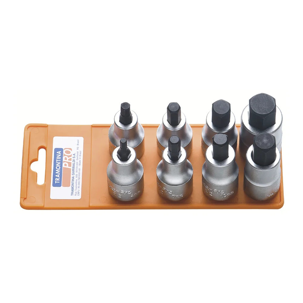 Jogo de Chave Soquete Torx E10-E24 Encaixe 1/2" 8 pçs - Tramontina Pro
