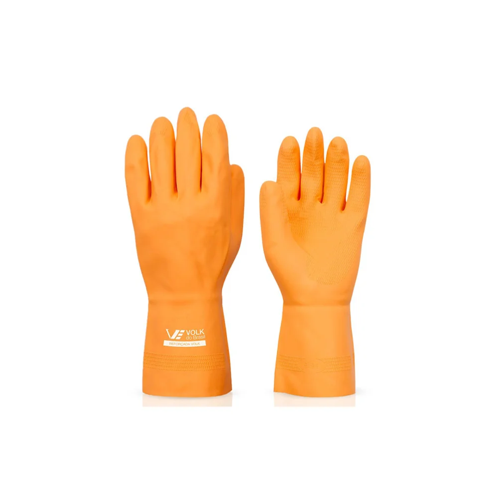 Luva de Látex Multiuso Laranja Tamanho M - Danny