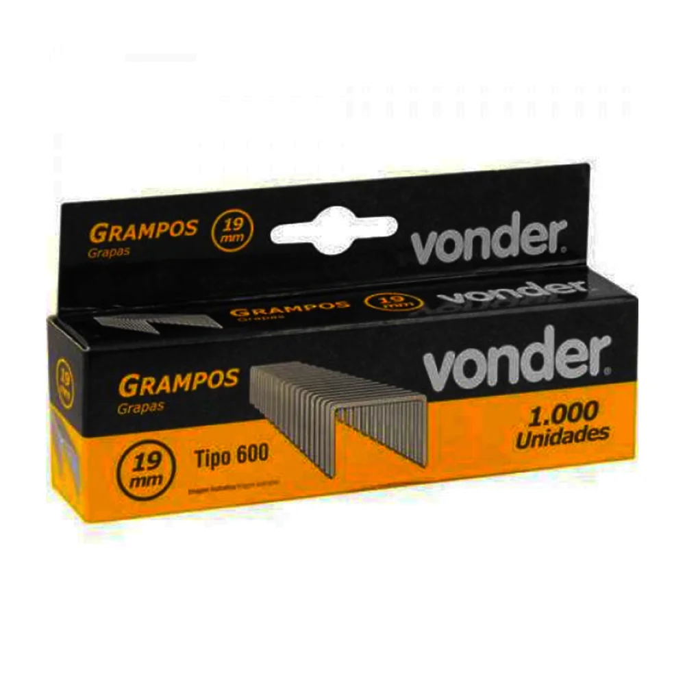 Grampo para Grampeador T/600 19 mm com 1000 Peças - Vonder