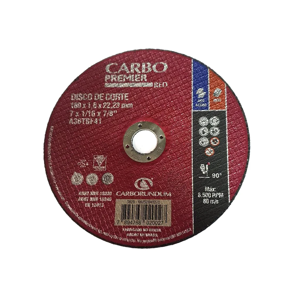 Disco de Corte 7" x 1/16" x 7/8" Premier - Carborundum