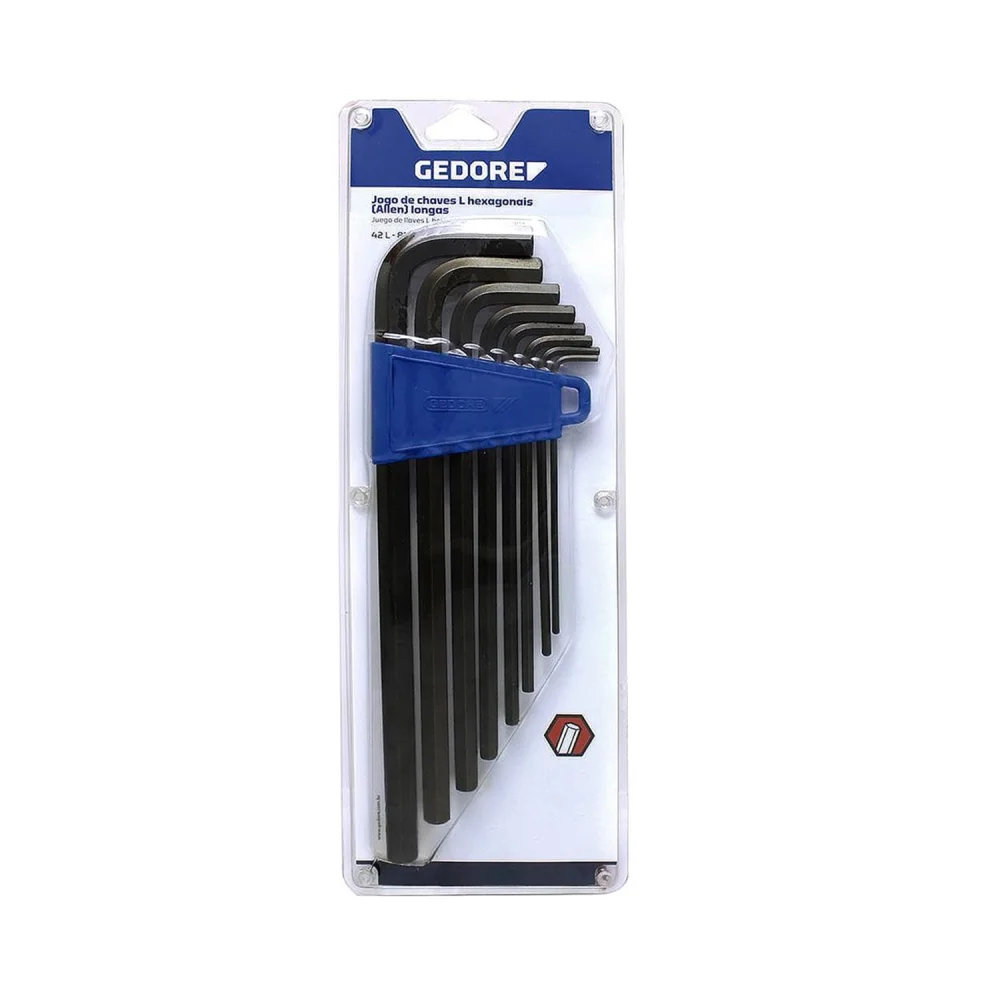 Jogo de Chave Allen Longa 2 á 10 mm com 10 Peças - Gedore