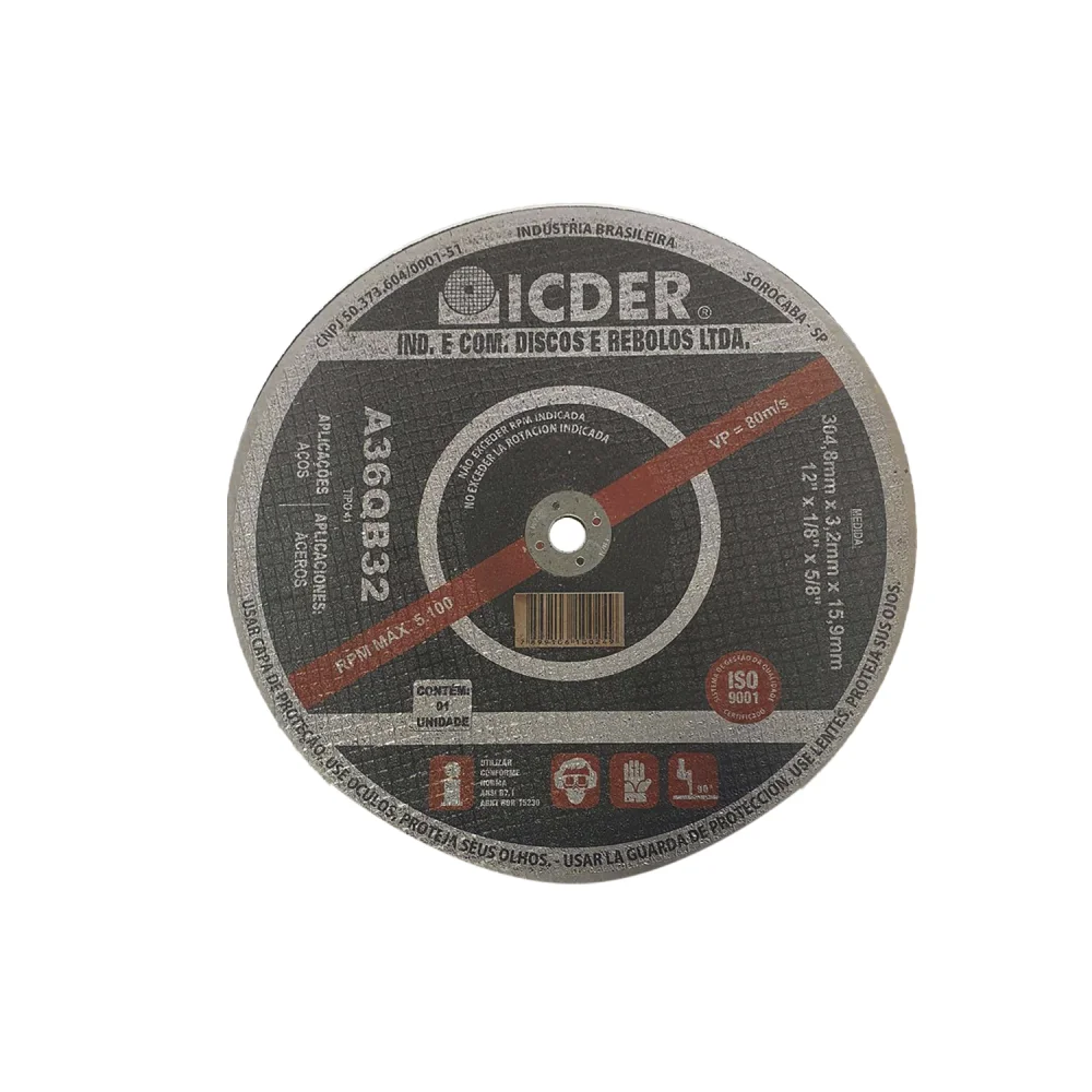 Disco de Corte 12" x 1/8" x 5/8" - Icder