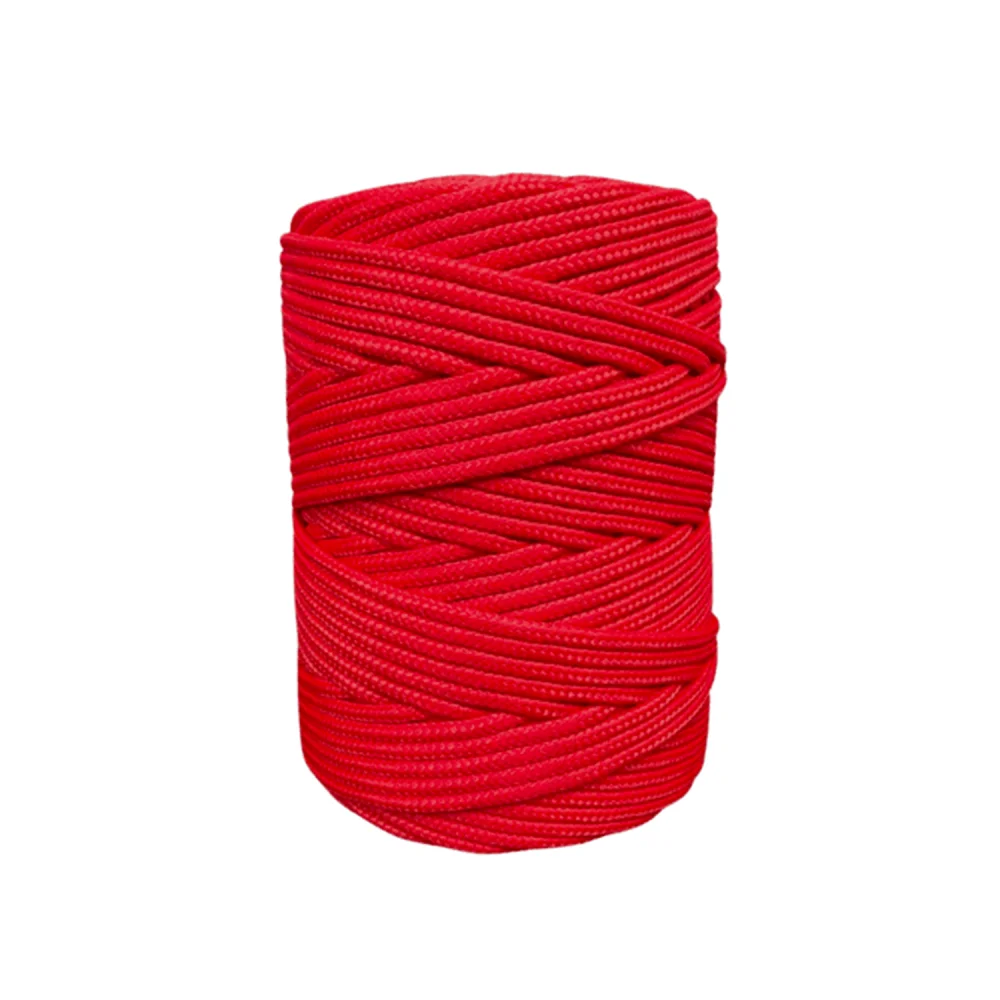 Corda Trançada PP 6 mm Vermelha com rolo de 200 metros - Riomar