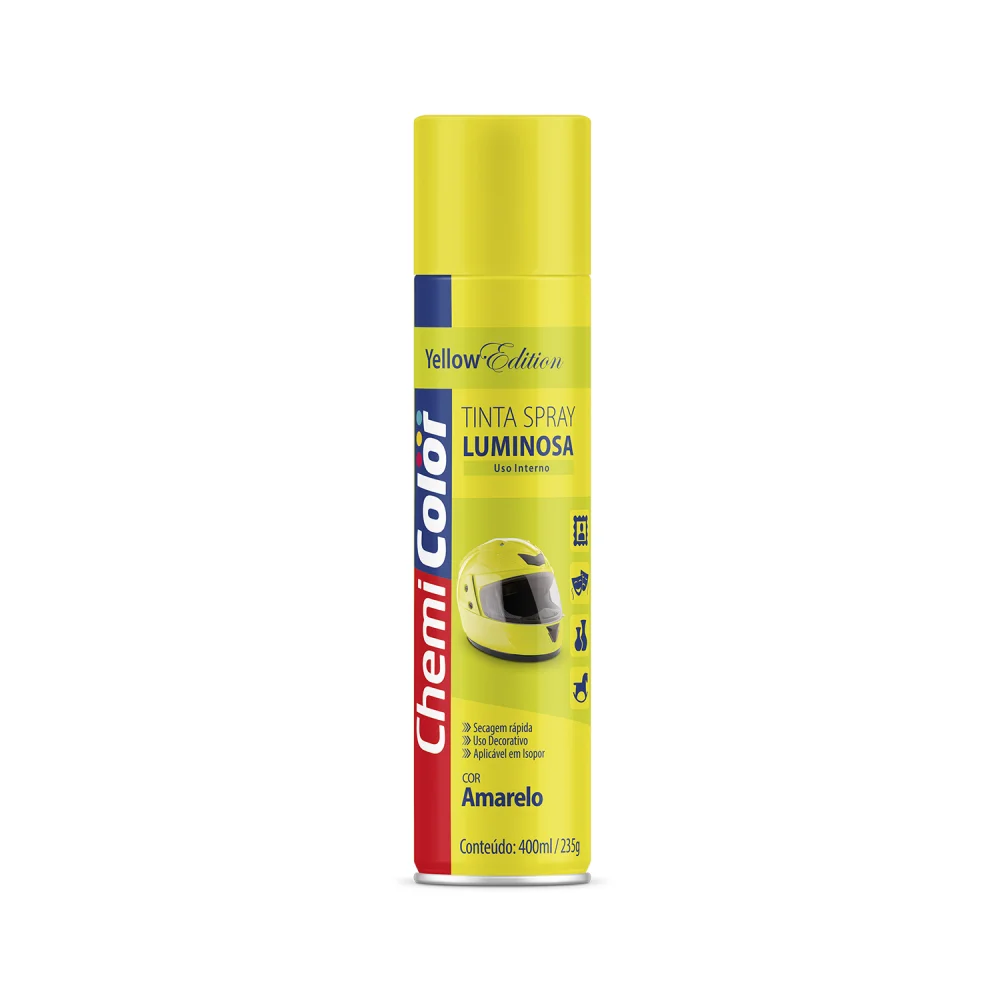Tinta Spray Luminosa Amarelo Fluorescente 400 ml - Chemicolor