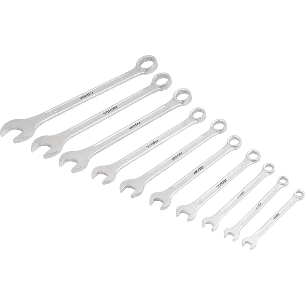 Jogo de Chave Combinada 6 a 22 mm com 10 Peças - Vonder