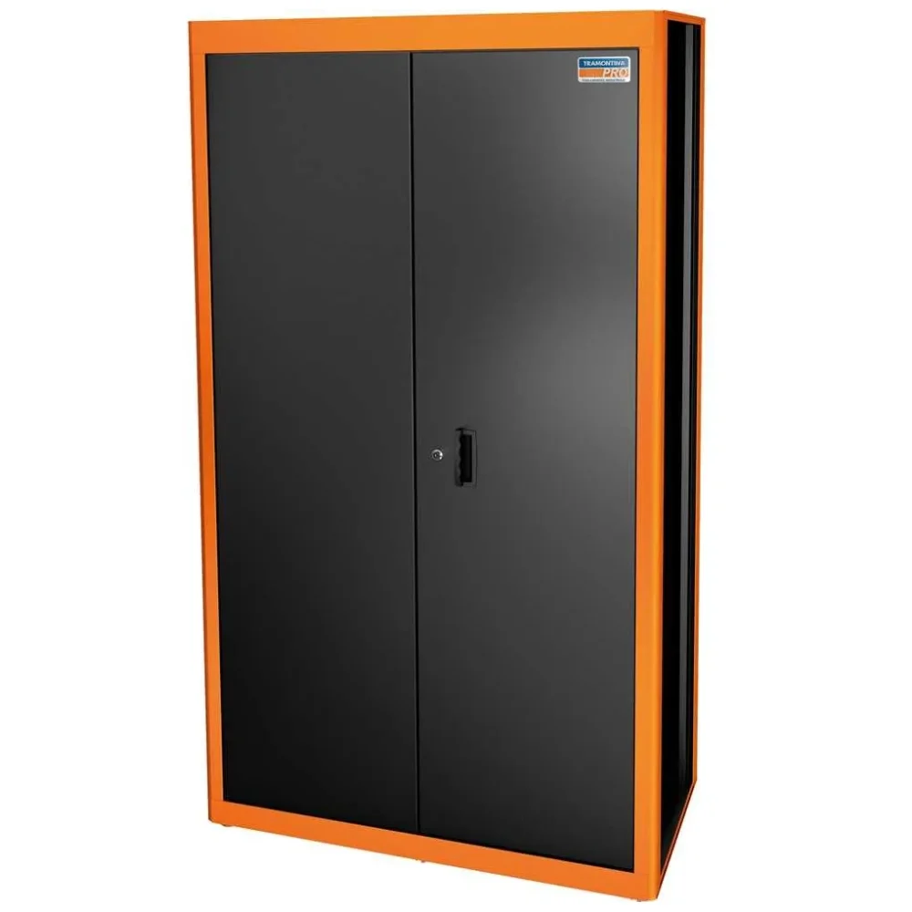 Armário com 5 Prateleiras e 2 Portas Laranja e Preto - Tramontina