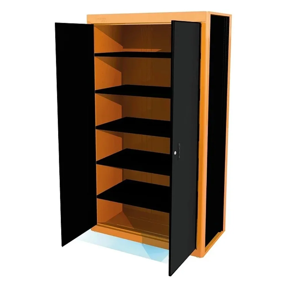Armário com 5 Prateleiras e 2 Portas Laranja e Preto - Tramontina