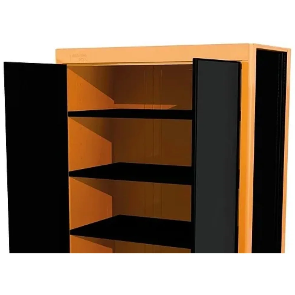 Armário com 5 Prateleiras e 2 Portas Laranja e Preto - Tramontina