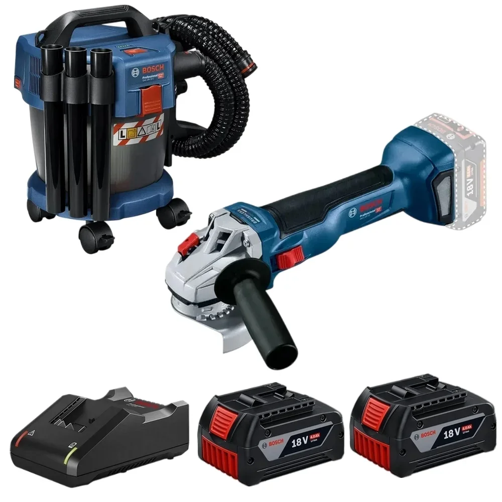 Aspirador GAS18 e Esmerilhadeira GWS18 2Bat 18V 4Ah - Bosch