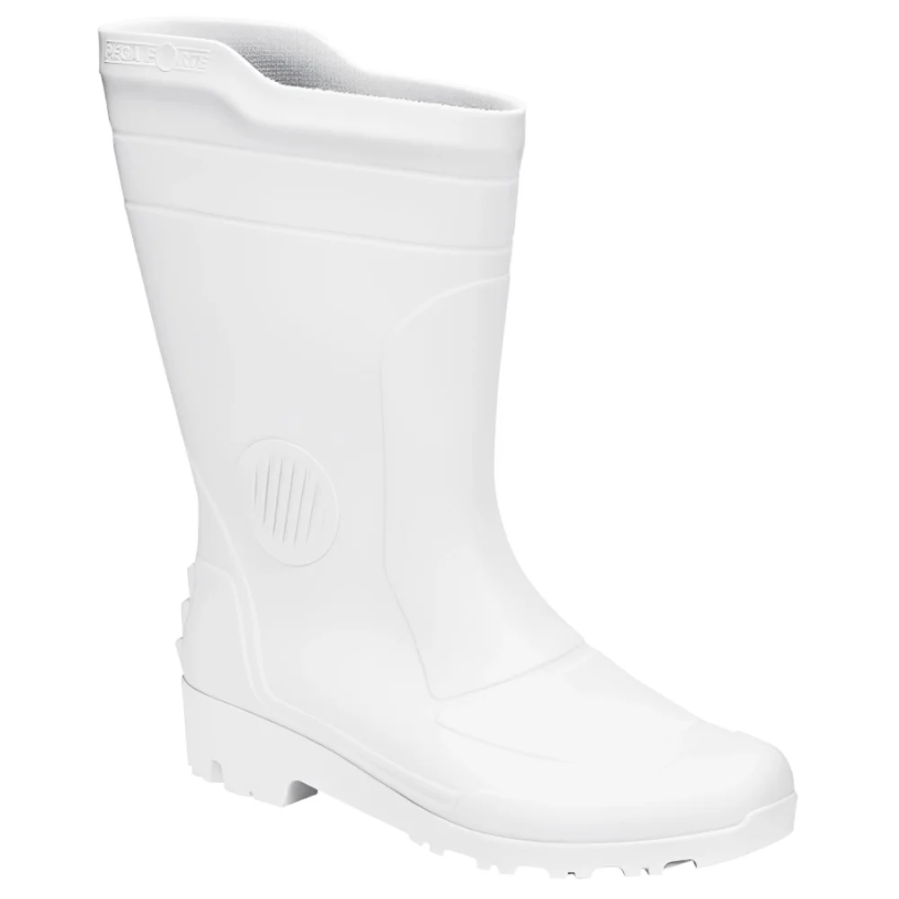 Bota de PVC Branca Cano Médio Tamanho 41 com Forro - Pega Forte