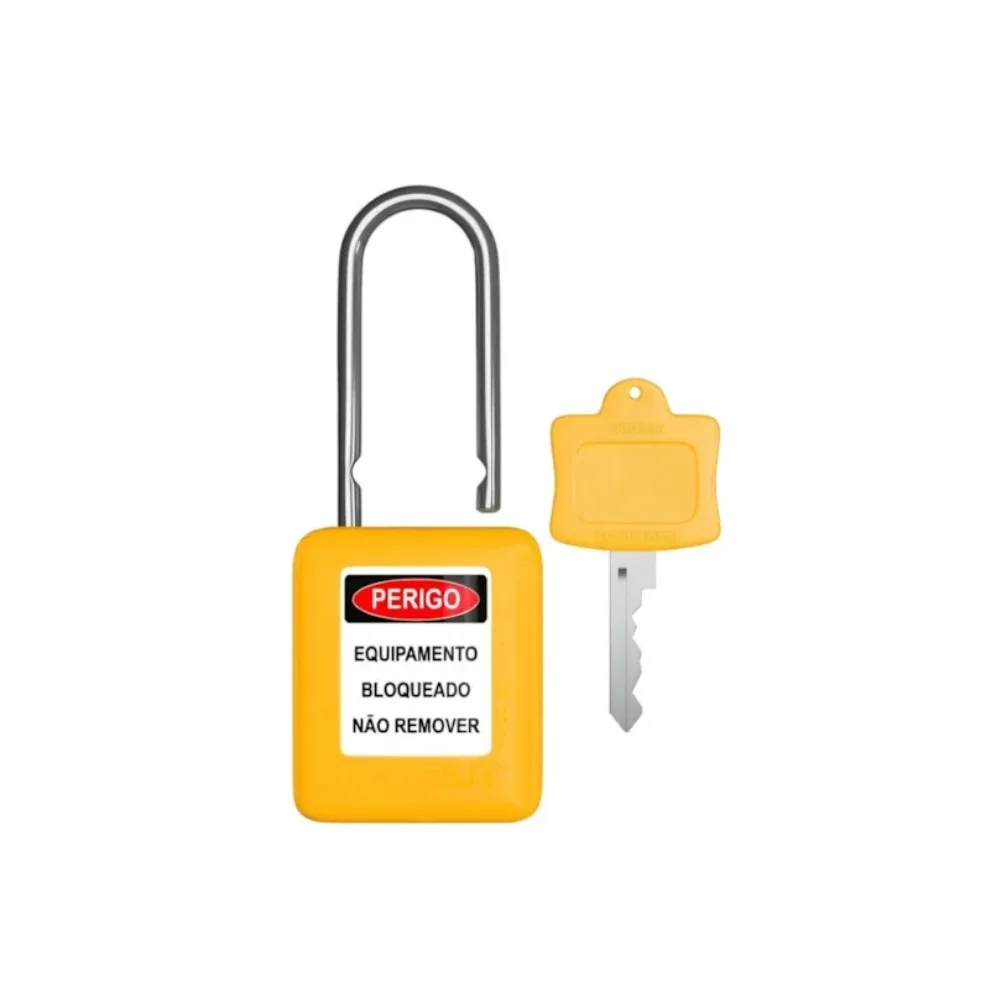 Cadeado Amarelo de Bloqueio 38mm Haste de Metal CMCAM140CD - Tagout