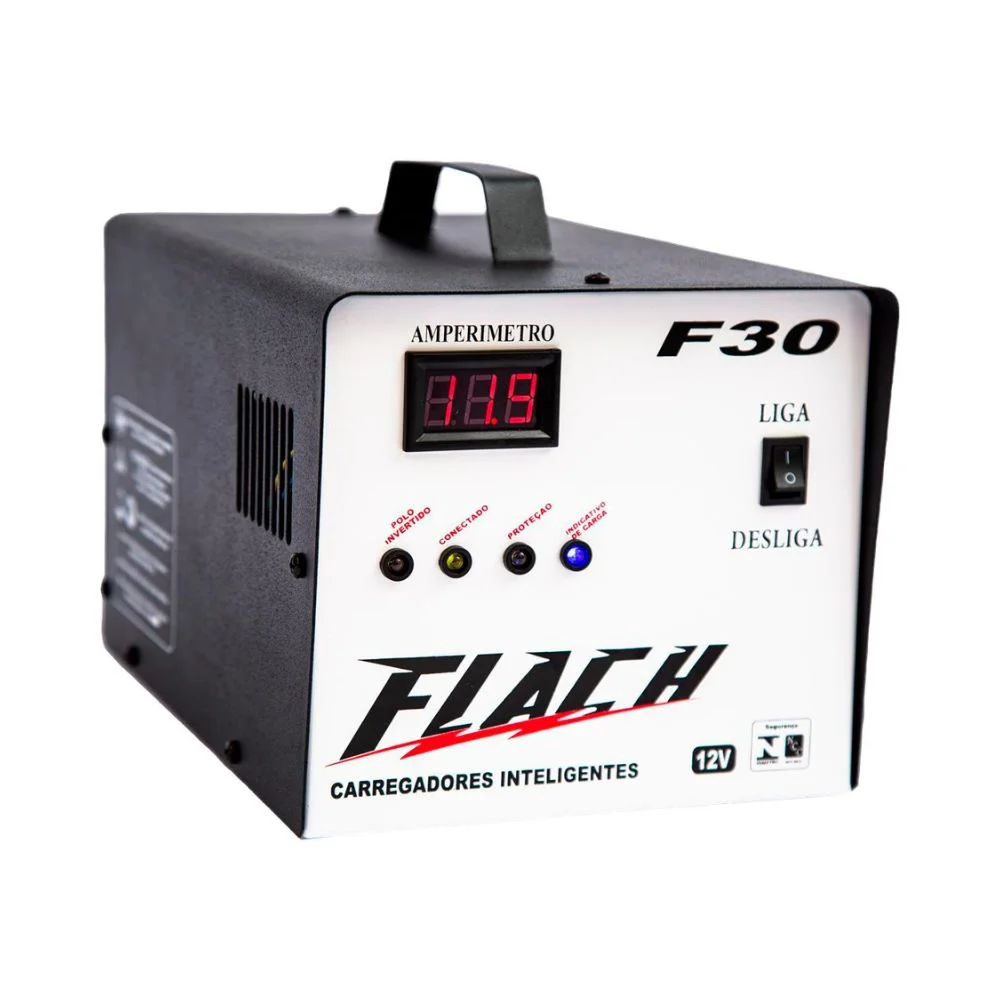 Carregador Inteligente de Bateria 12V 30A Bivolt - F30 Flach
