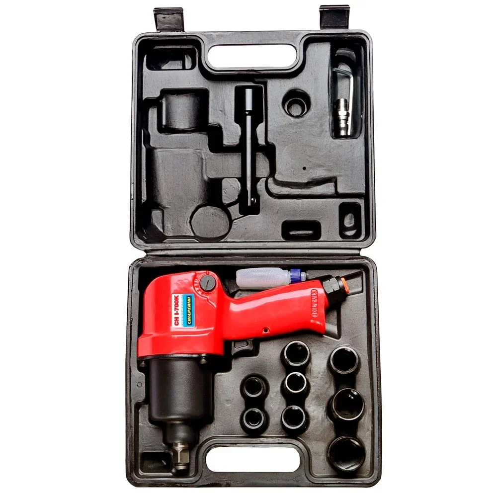 Chave de Impacto Pneumática 1/2" 70KGFM com Kit - Chiaperini
