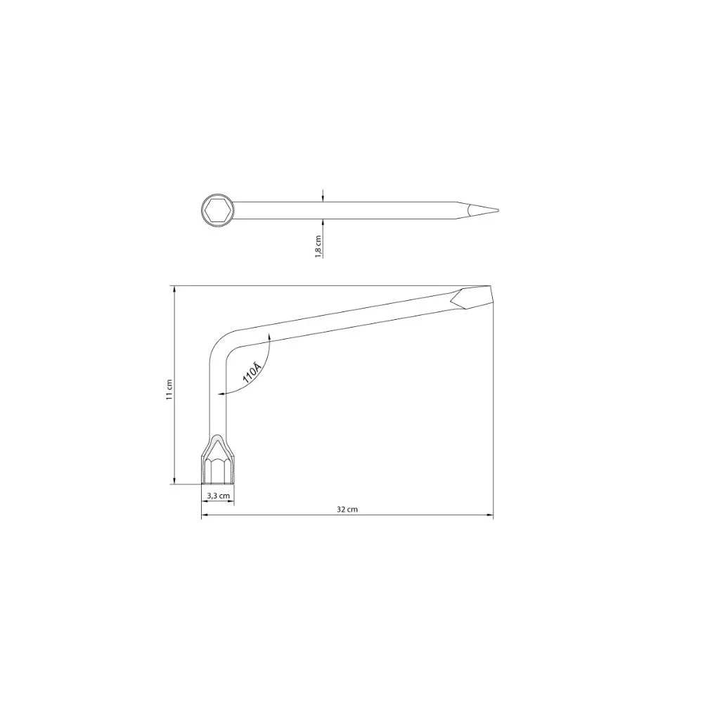 Chave de Roda em L 21 mm com Espátula - Tramontina