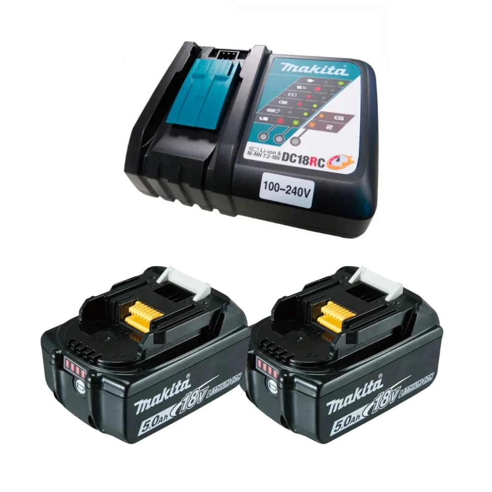 Combo 2 Baterias 18V 5Ah com Carregador KITMAK-1850B - Makita