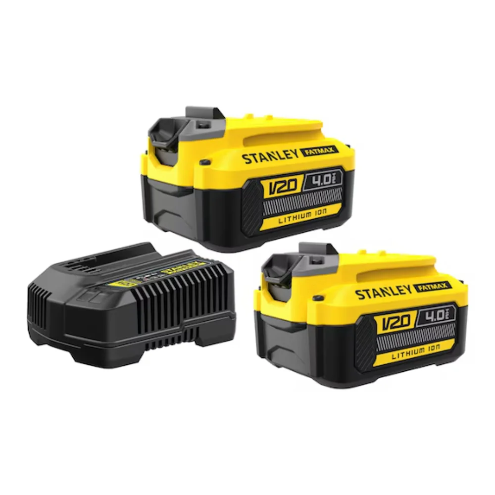 Combo Carregador 2 Bat 20V 4,0Ah + Bolsa SCB244CK-BR Stanley
