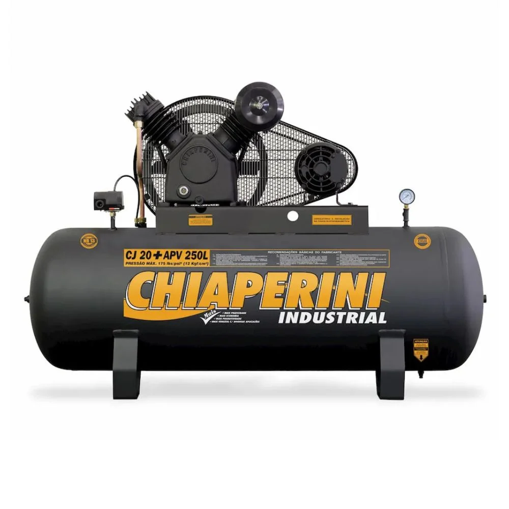 Compressor de Ar 5 hp 250 lts 20+APV  C/M Trifásico - Chiaperini