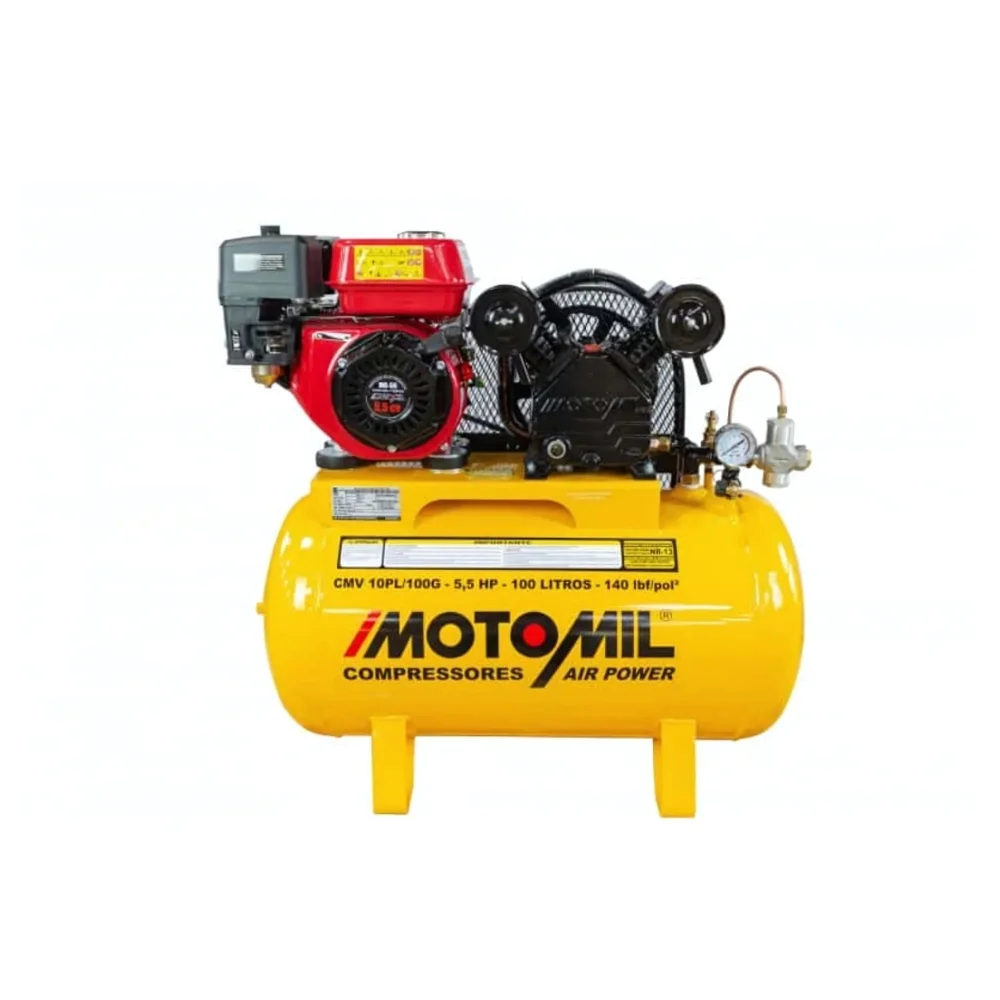 Compressor de Ar 5,5 HP à Gasolina 10/140psi 100G CMV-10PL - Motomil