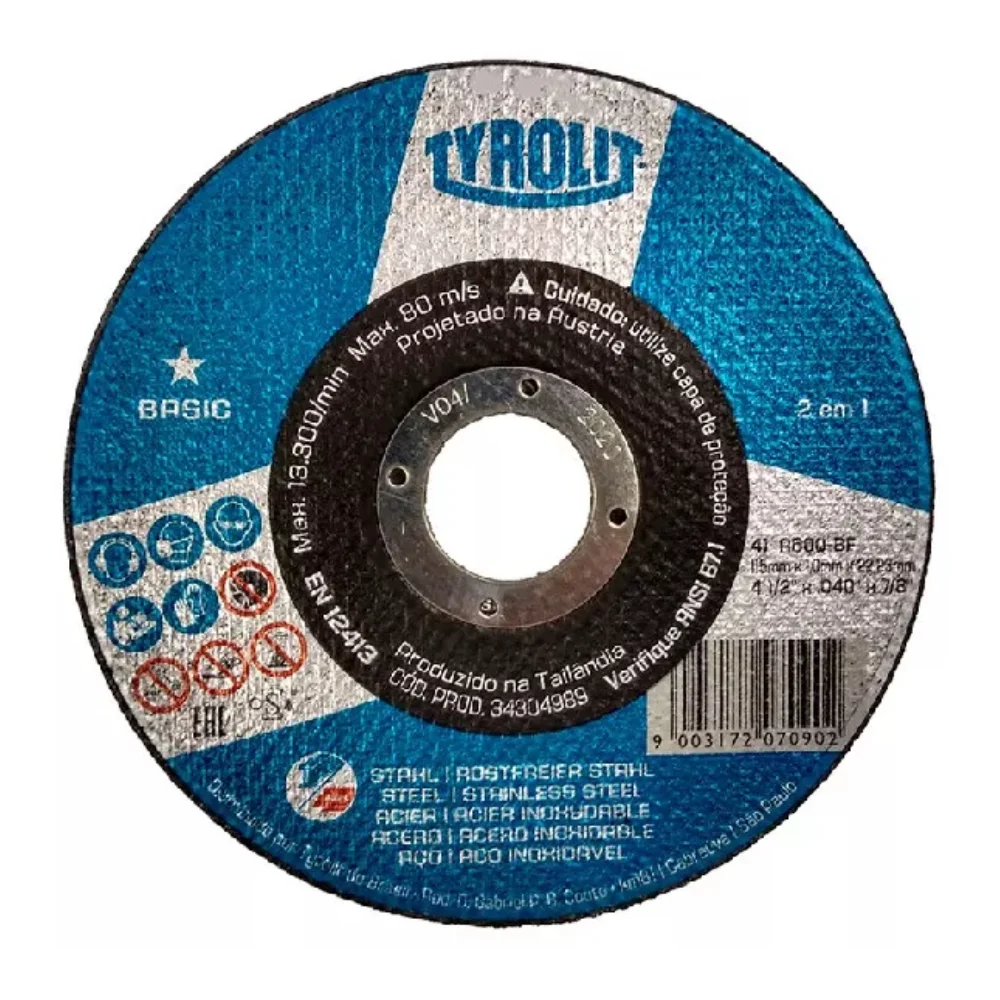 Disco de Corte 4.1/2 x 3/64 x 7/8" Basic - Tyrolit