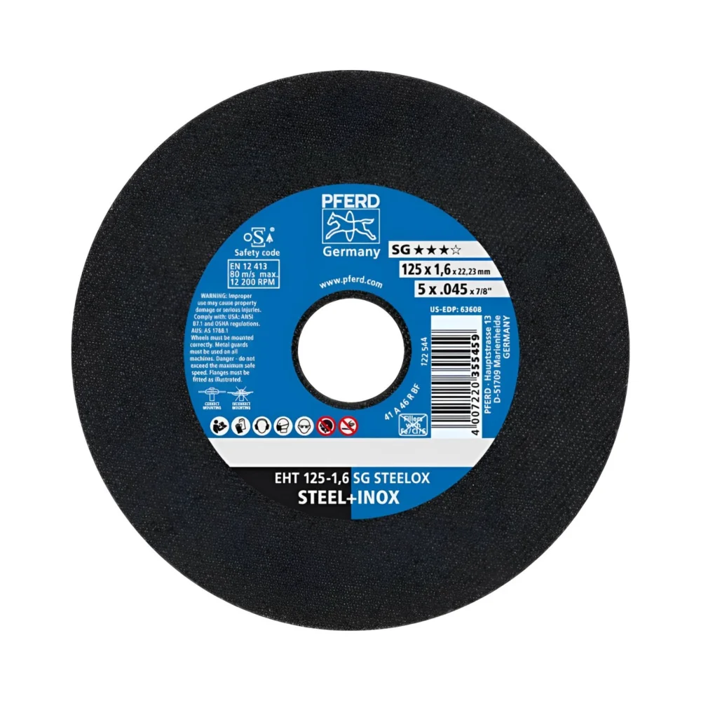 Disco de Corte 5" x 1/16" x 7/8" SG Steelox - Pferd