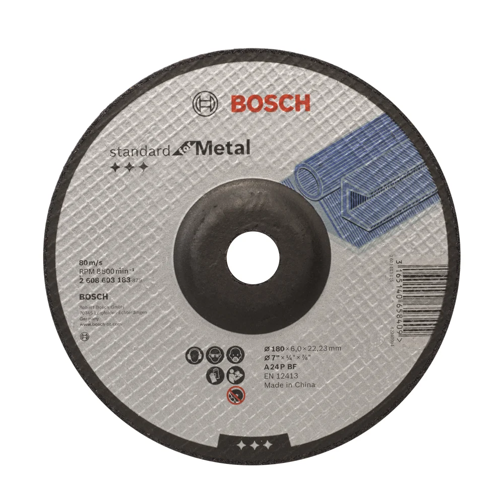 Disco de Desbaste 7" x 1/4" x 7/8" Standard - Bosch