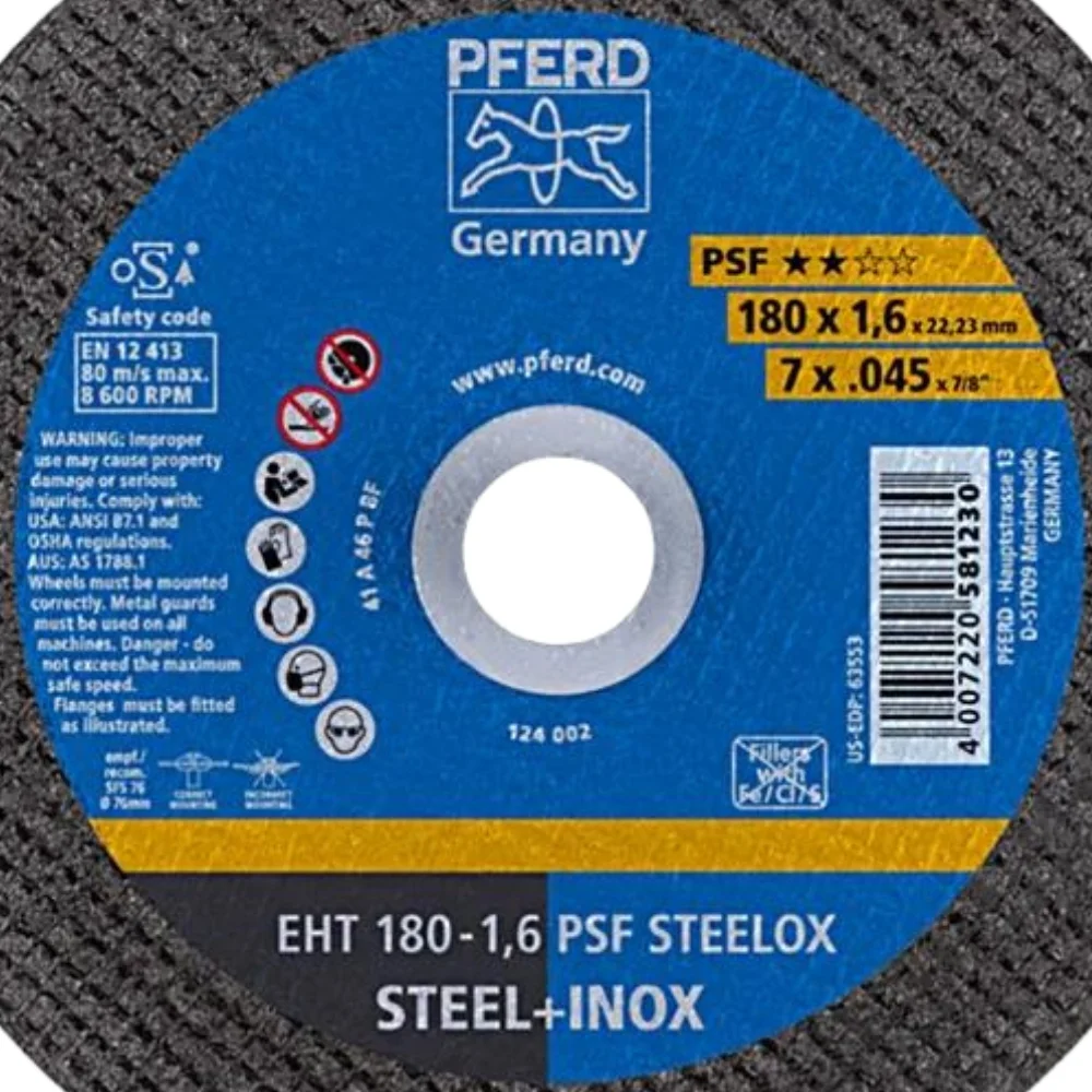 Disco de Corte 7" x 1/16" x 7/8" A46 Psf Steelox - Pferd