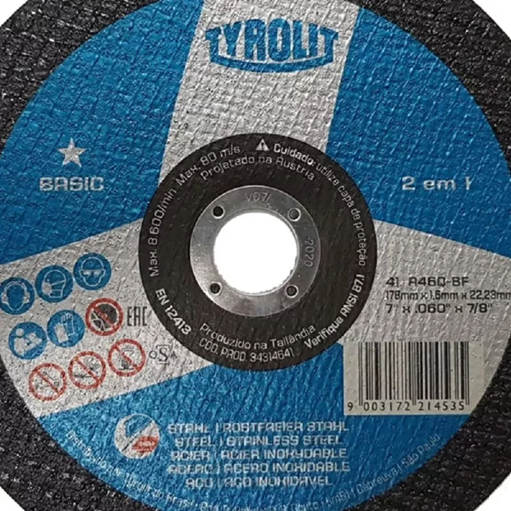 Disco de Corte 7 x 1/16 x 7/8" Basic - Tyrolit
